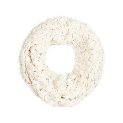 Cream crochet knit snood